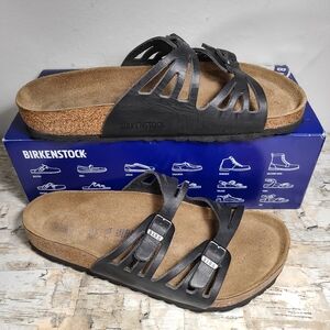 Birkenstock Granada Soft Footbed Black Oiled Leather size 39 Regular/Wide
